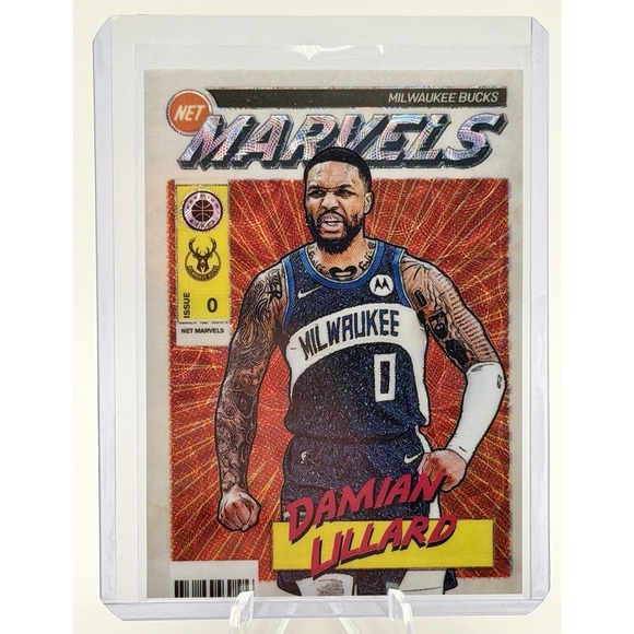 2023-24 Panini NBA Hoops Premium Stock Net Marvels Damian Lillard Case Hit SSP‎ - Picture 3 of 3